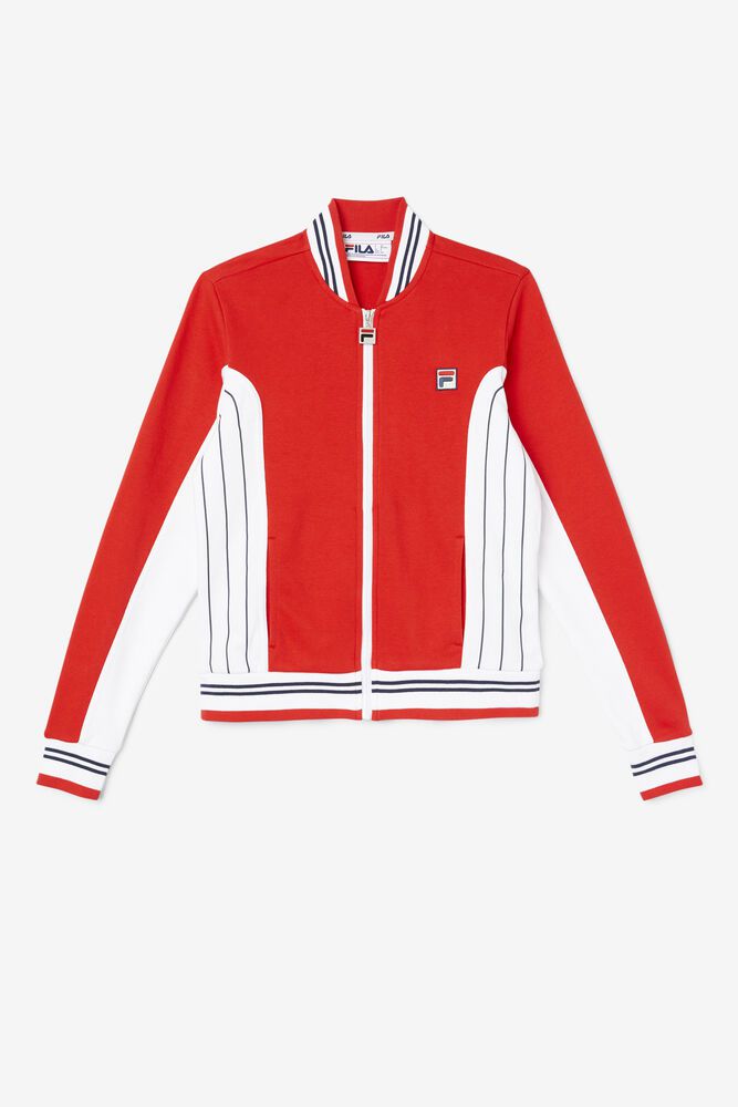 Fila Settanta Ii Jacket Red/White - Womens - 60341VOPU